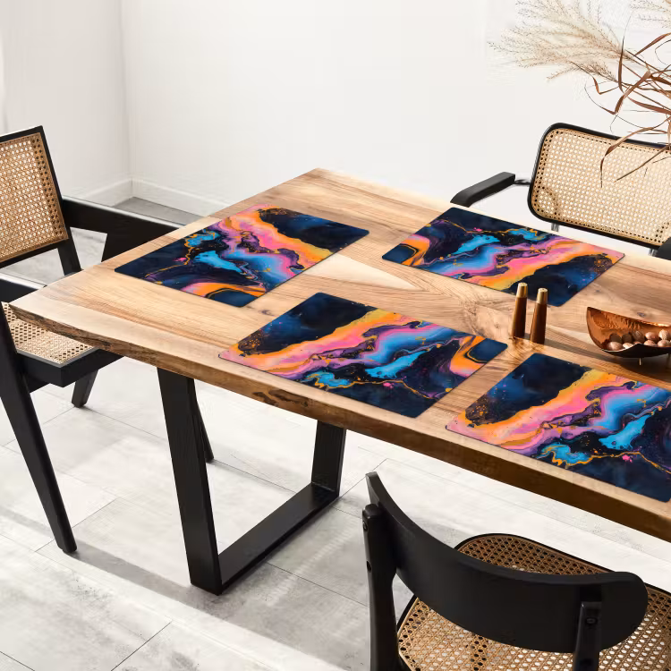 Set de table - Moderne - Marbre - Orange — 3