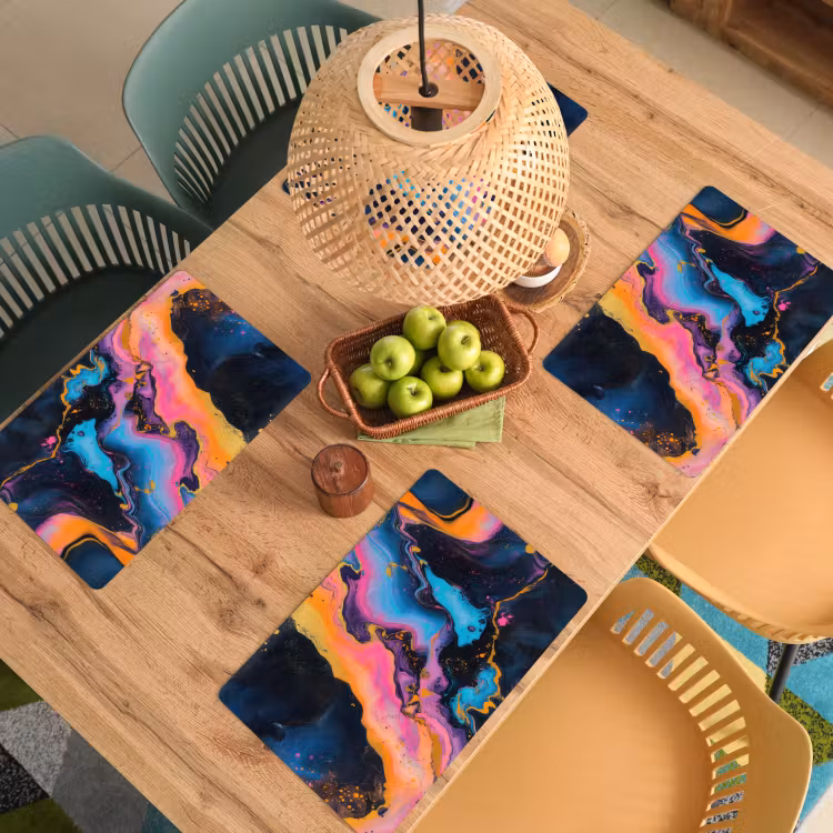 Set de table - Moderne - Marbre - Orange — 4