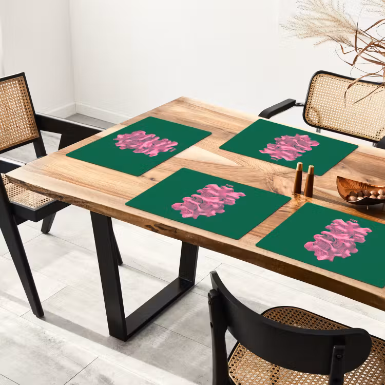 Set de table - Abstrait - Rose - Lignes - Vert — 3