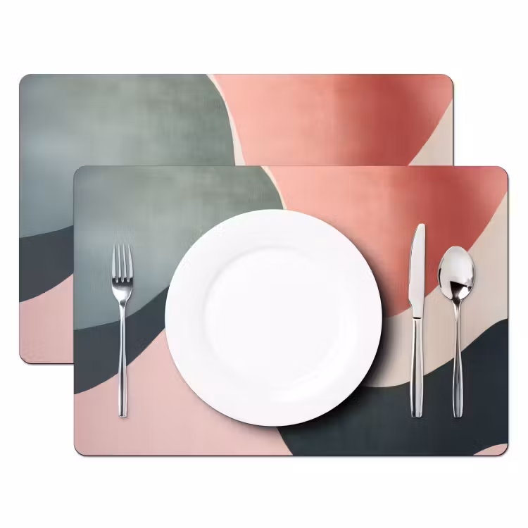 Set de table - Abstrait - Vagues - Élégant - Rose — 2