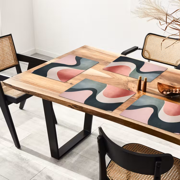 Set de table - Abstrait - Vagues - Élégant - Rose — 3