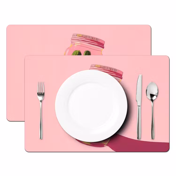 Set de table - Cornichons - Pot - Teinte - Rose — 2