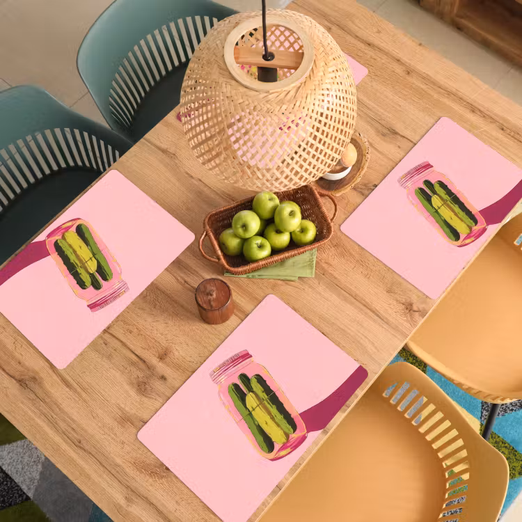 Set de table - Cornichons - Pot - Teinte - Rose — 4