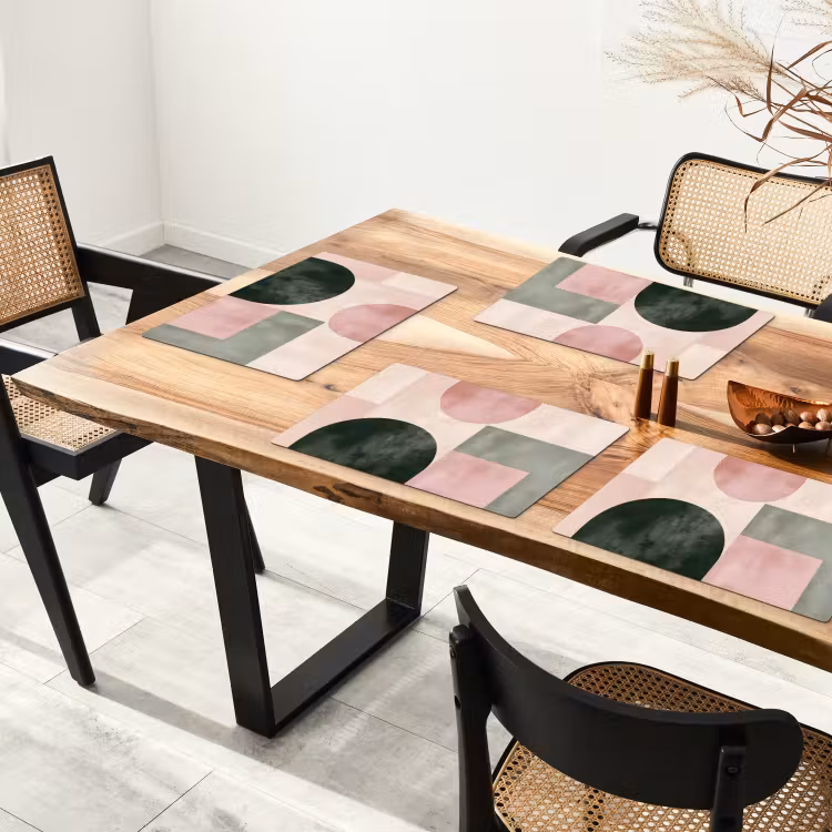 Set de table - Formes - Abstrait - Cercle - Noir — 3
