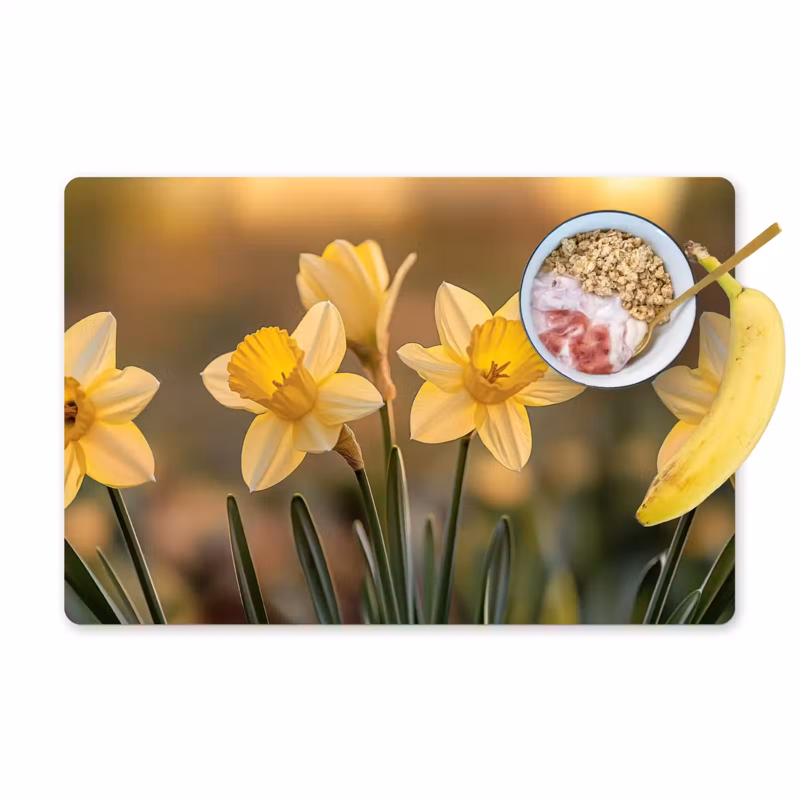 Set de table - Fleurs - Jaune - Flou — 1