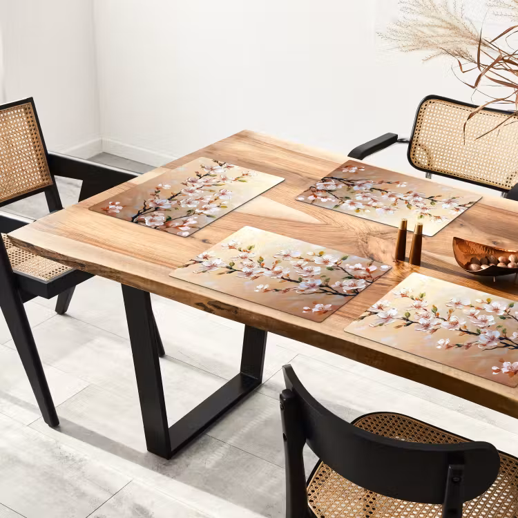 Set de table - Branches fleuries - Pittoresque - Rose — 3