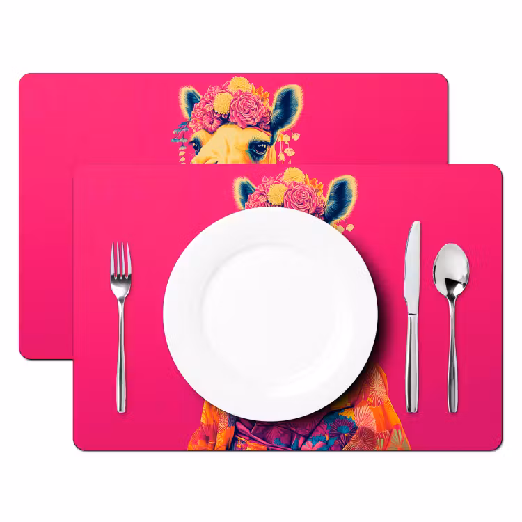 Set de table - Camel - Fleurs - Kimono - Eventails — 2