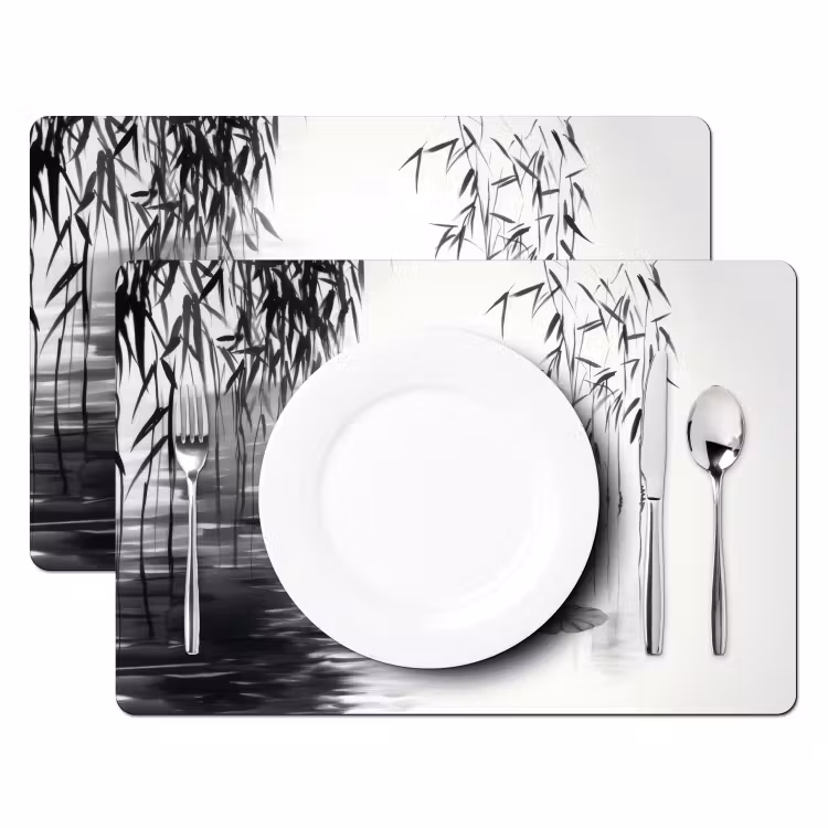 Set de table - Canards - Nénuphars - Canne - Noire — 2