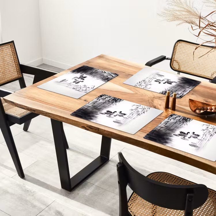 Set de table - Canards - Nénuphars - Canne - Noire — 3