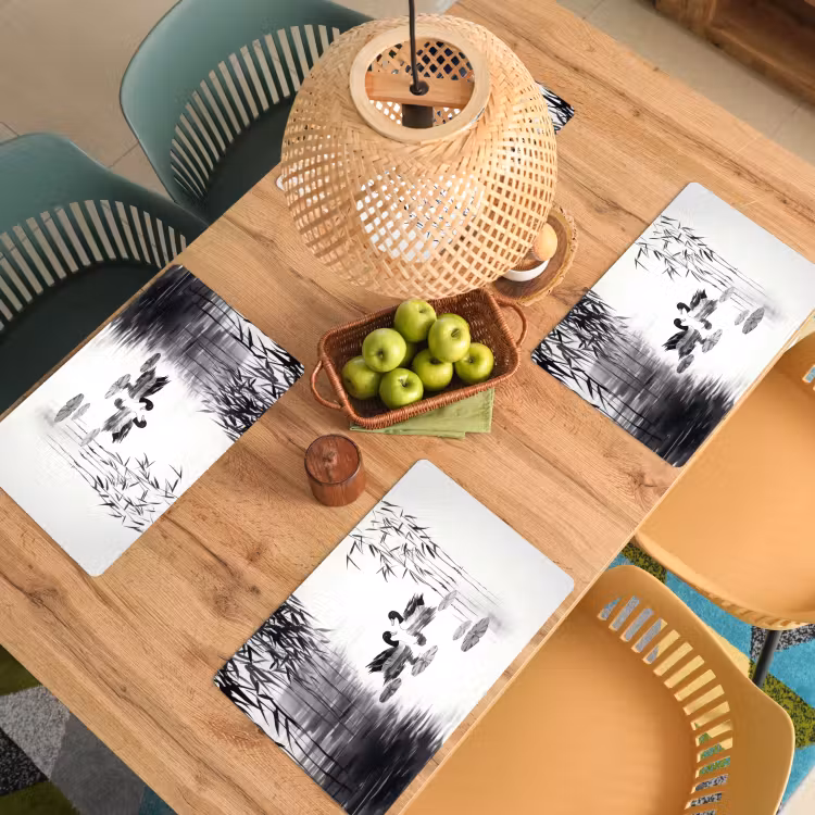 Set de table - Canards - Nénuphars - Canne - Noire — 4