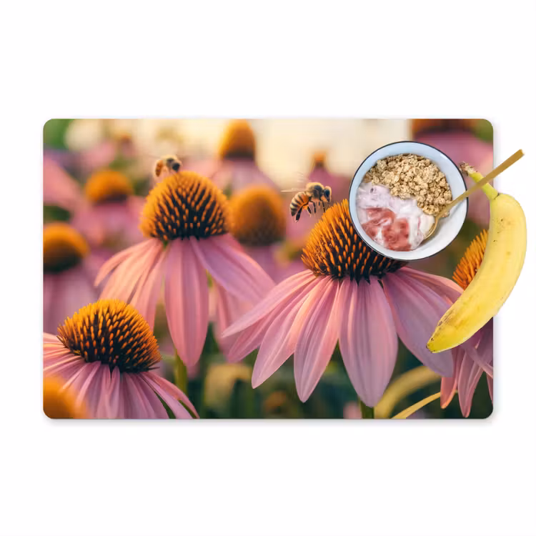 Set de table - Fleurs - Pourpre - Abeilles — 1