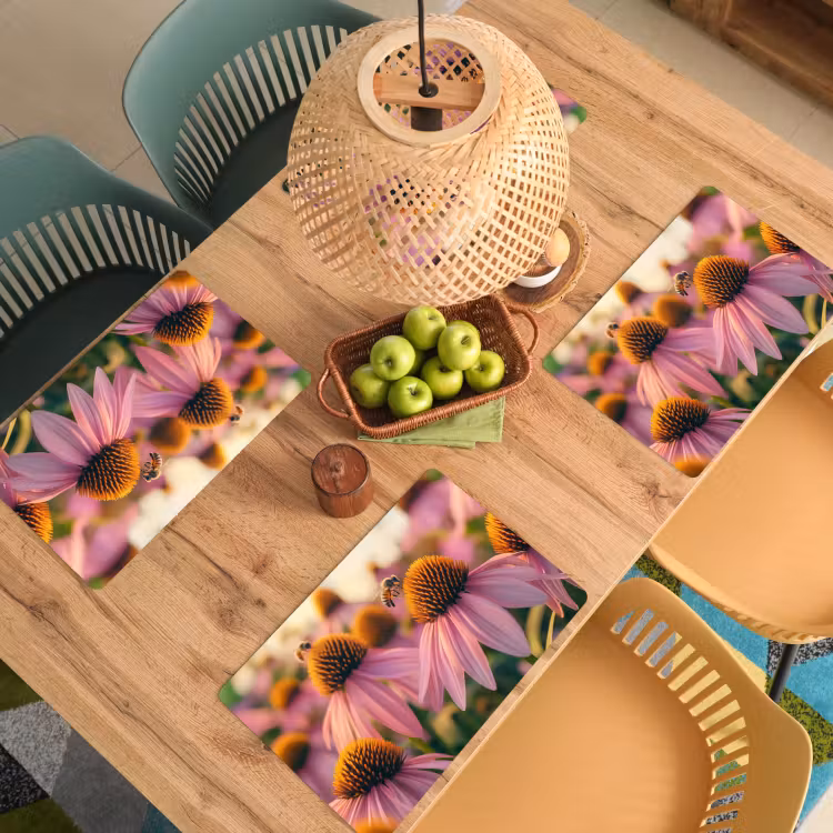 Set de table - Fleurs - Pourpre - Abeilles — 4