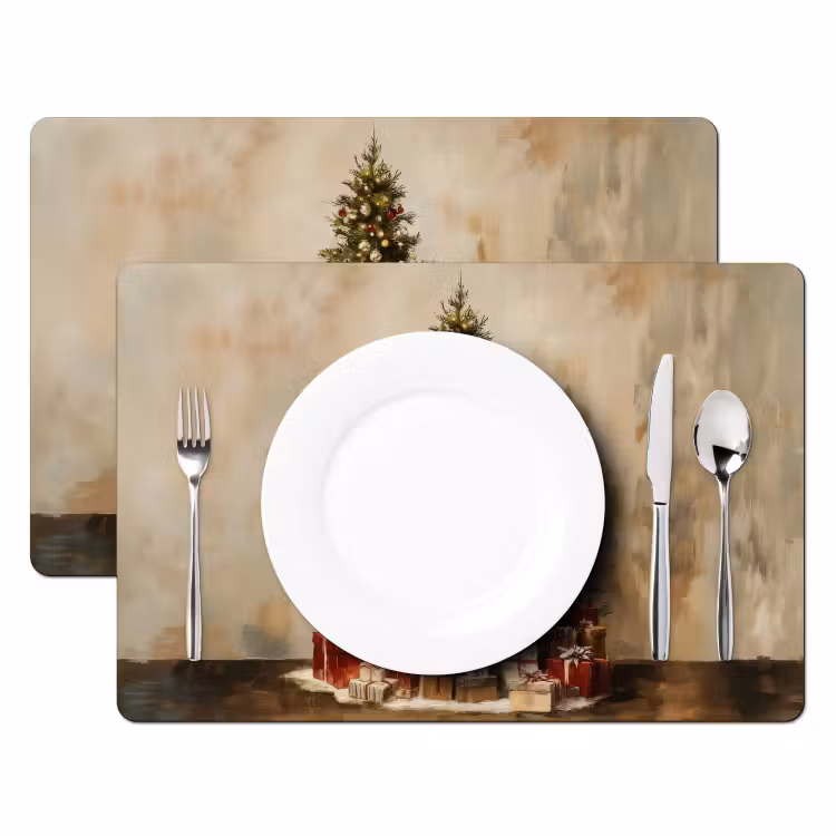 Set de table - Arbre de Noël - Décoré - Coloré — 2