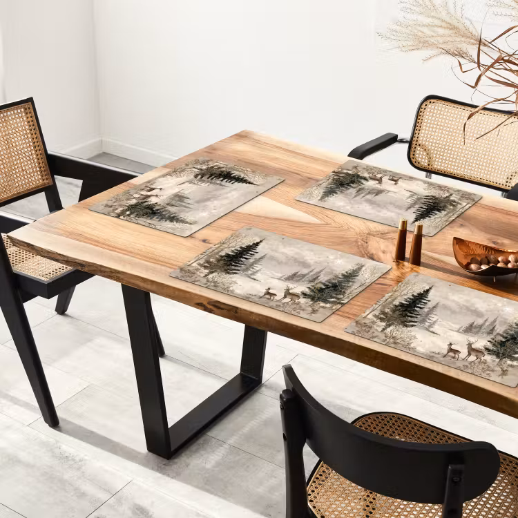 Set de table - Forêt - Cerf - Hiver - Neige — 3
