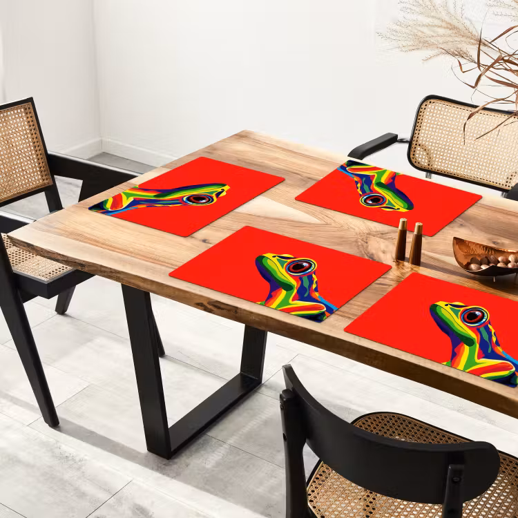 Set de table - Grenouille - colorée - rayée - yeux — 3