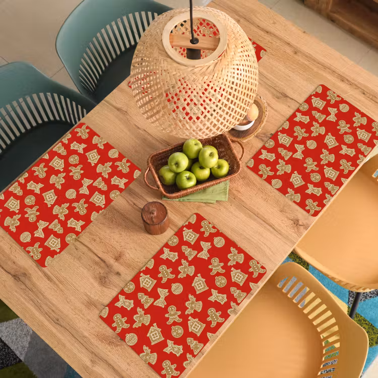 Set de table - Illustration - Biscuits - Rouge — 4
