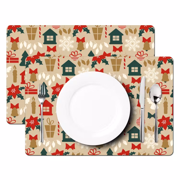 Set de table - Illustration - Noël - Beige — 2