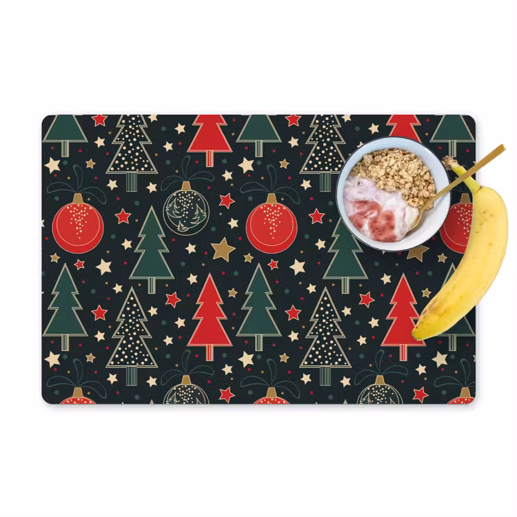 Set de table - Illustration - Noël - Étoiles - Vert — 1