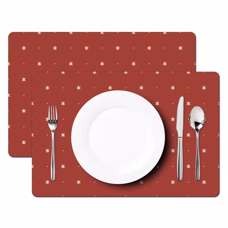 Set de table - Motif - Points - Étoiles - Rouge — 2