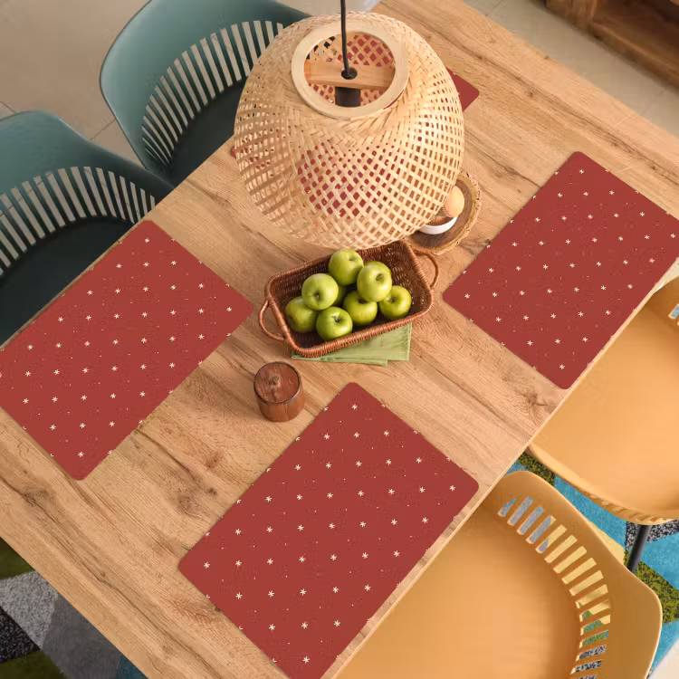 Set de table - Motif - Points - Étoiles - Rouge — 4