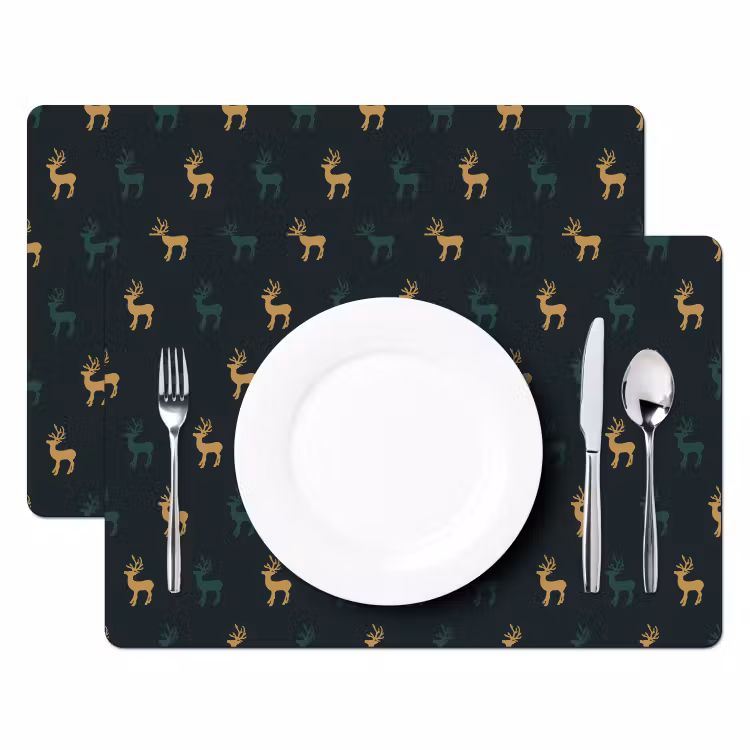 Set de table - Motif - Vert - Cerf — 2