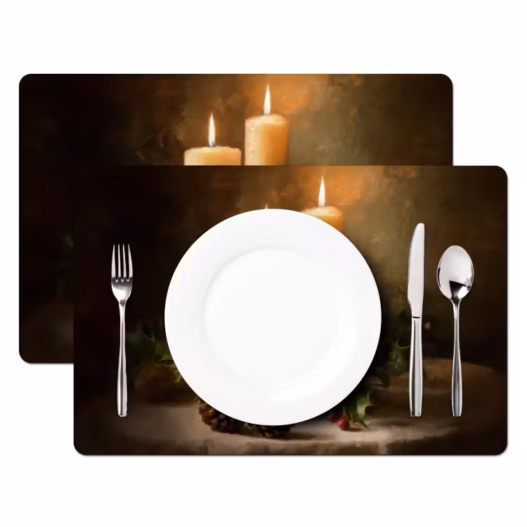 Set de table - Bougies - Noël - Multicolore — 2