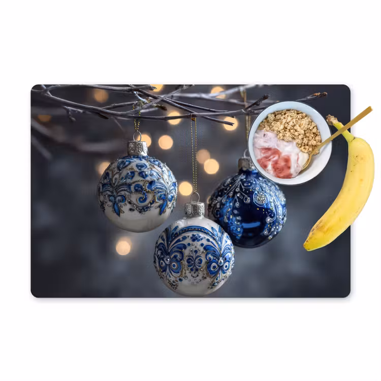 Set de table - Boule de Noël - Décorée - Bleu — 1