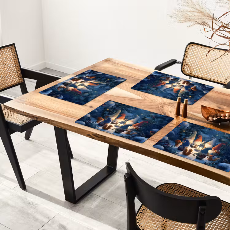 Set de table - Hiver - Gnomes - Ecureuils - Multicolore — 3