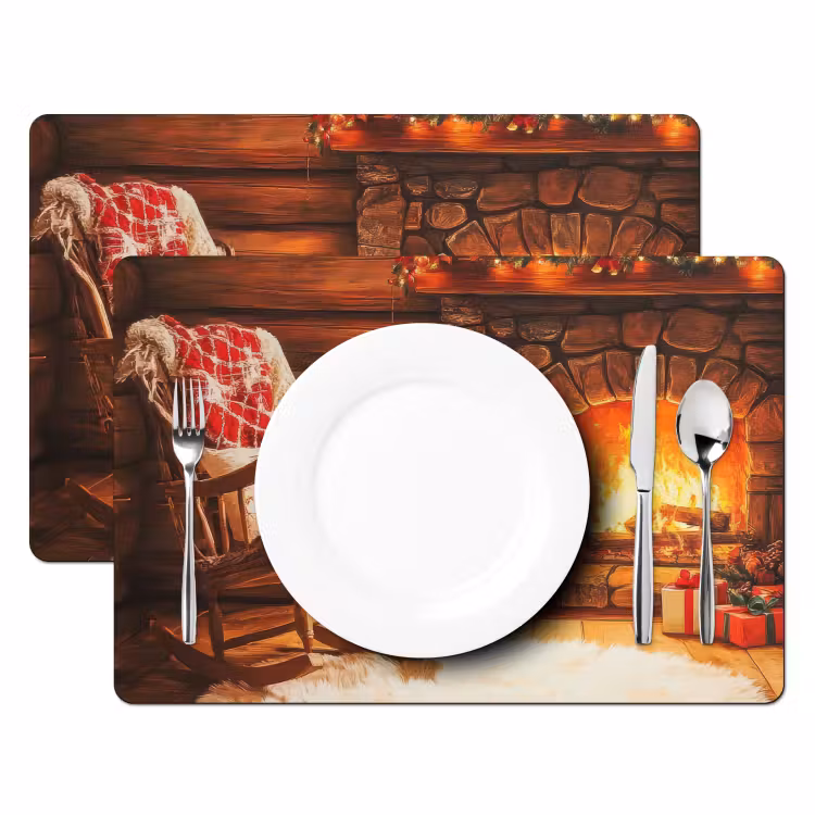 Set de table - Hiver - Noël - Maison - Cheminée — 2