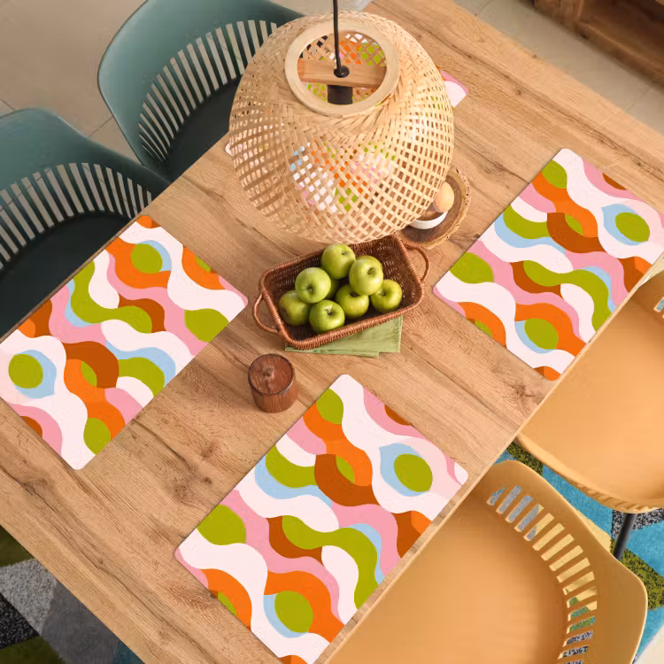 Set de table - Abstrait - Formes - Rose — 4