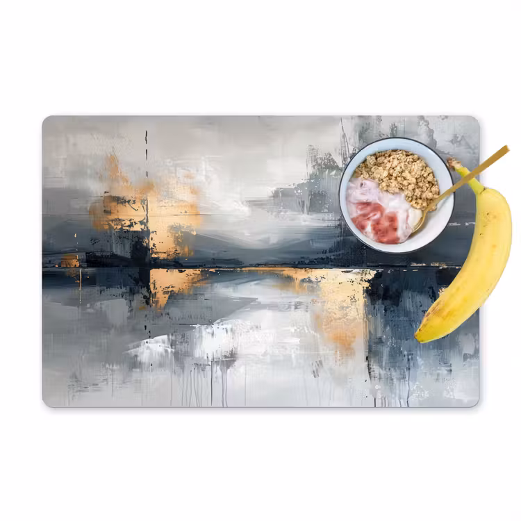 Set de table - Art - Gris - Or - Abstrait — 1