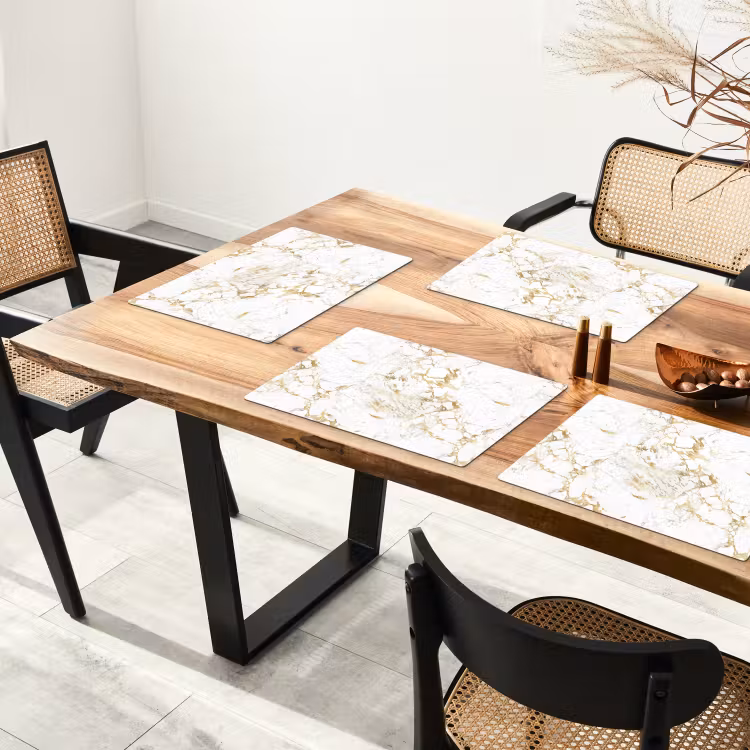 Set de table - Blanc - Marbre - Luxe - Or — 3
