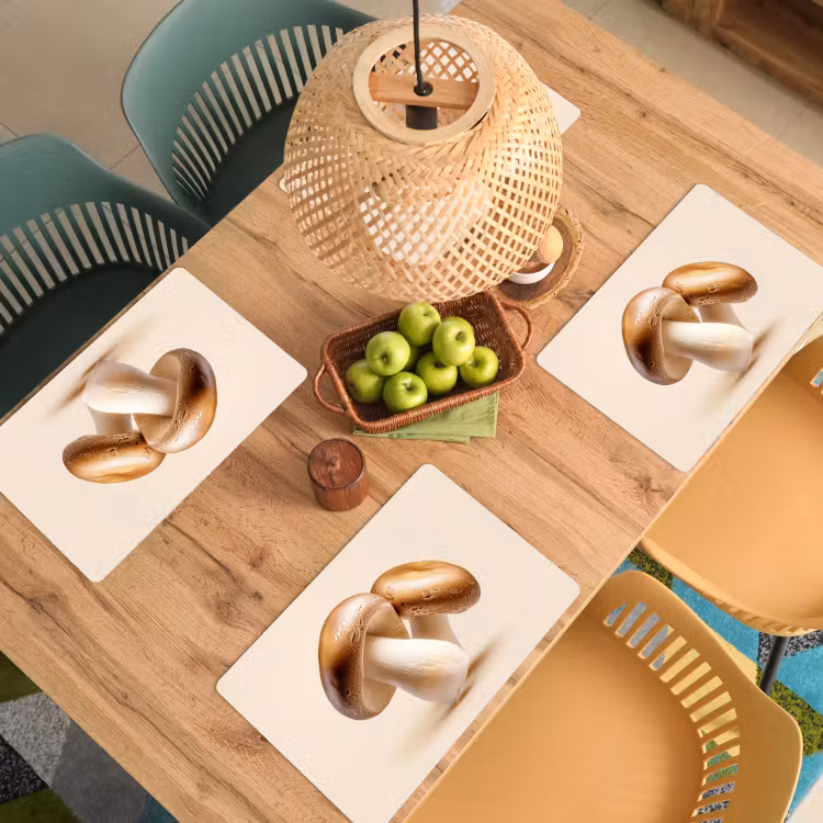 Set de table - Champignons - Doux - Beige — 4