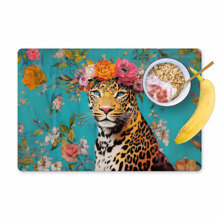 Set de table - Léopard - Fleurs - Couronne — 1