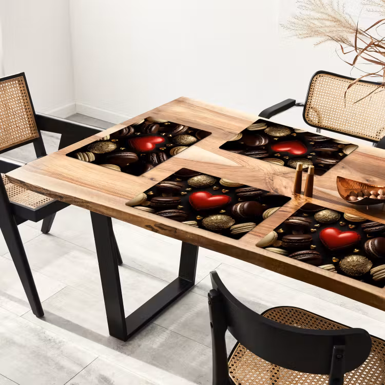 Set de table - Macarons - Rouge - Coeur — 3