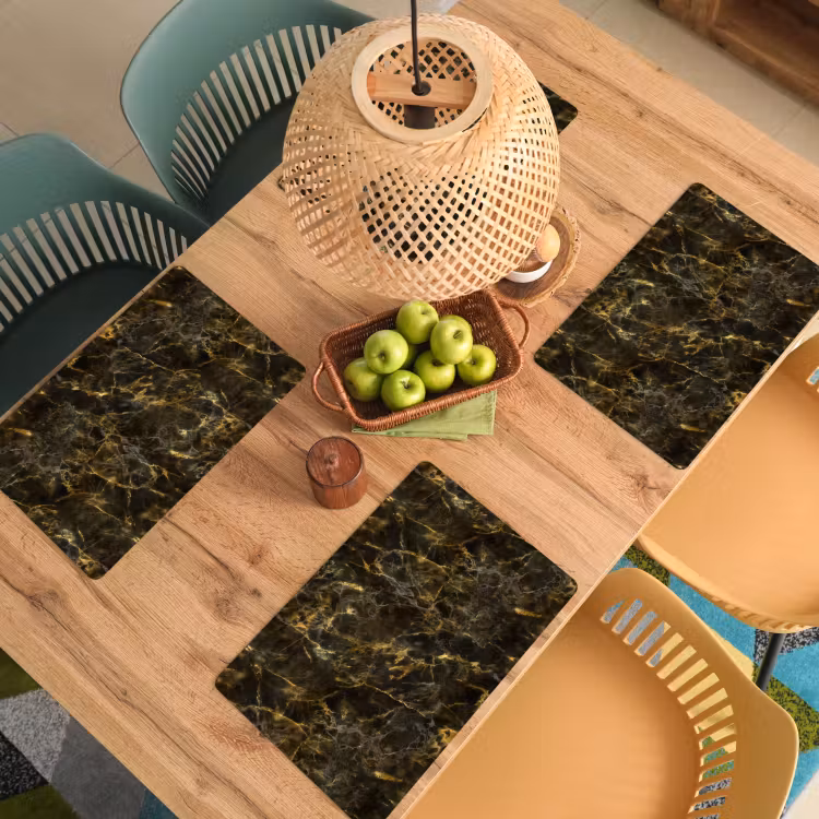 Set de table - Noir - Marbre - Or — 4