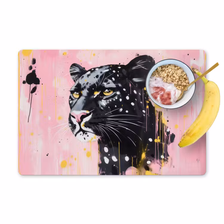 Set de table - Noir - Panthère - Rose - Abstrait — 1