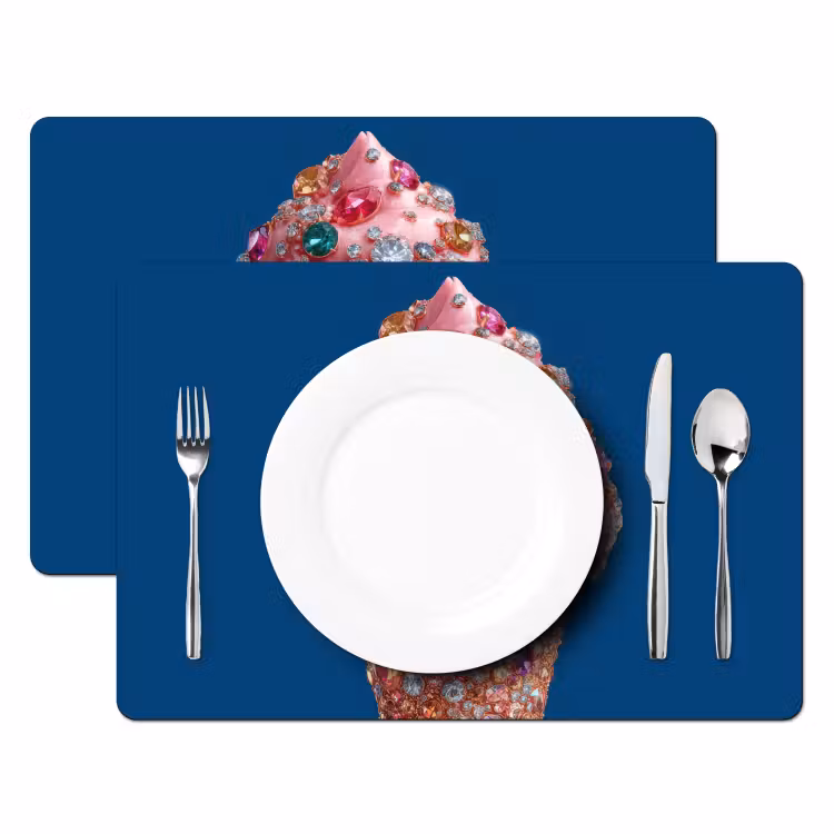 Set de table - Cornet de glace - Strass - Bleu — 2
