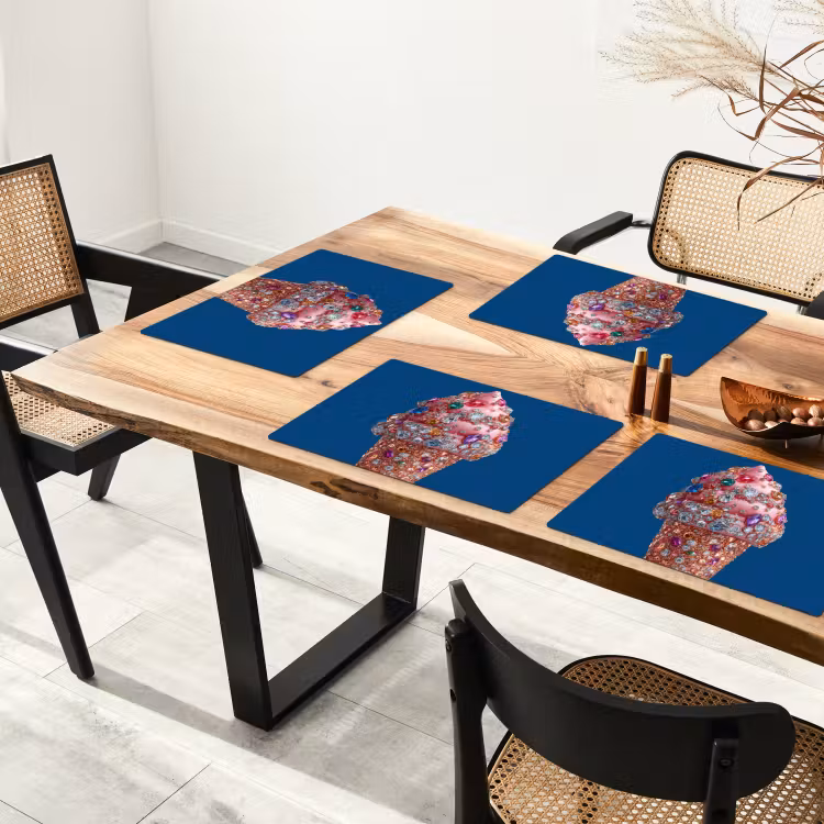 Set de table - Cornet de glace - Strass - Bleu — 3