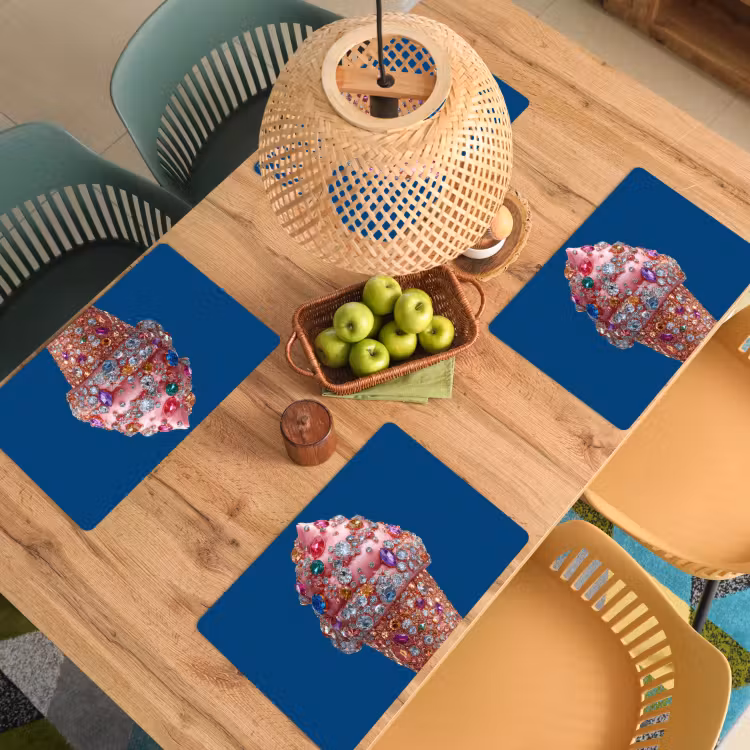 Set de table - Cornet de glace - Strass - Bleu — 4