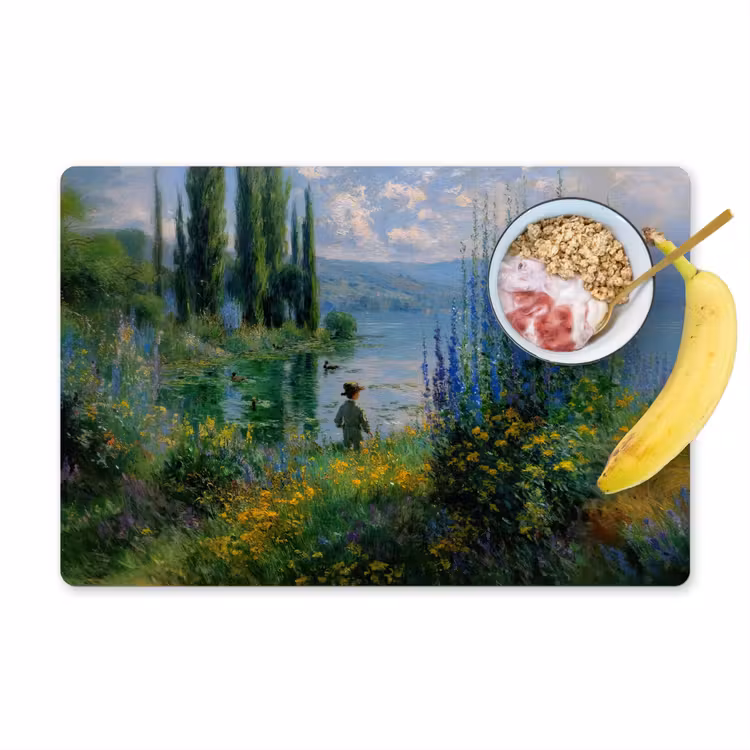 Set de table - Fleurs - Lac - Bergen - Vert — 1