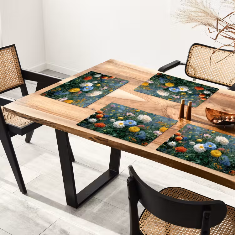 Set de table - Gros plan - champ - fleurs - coloré — 3