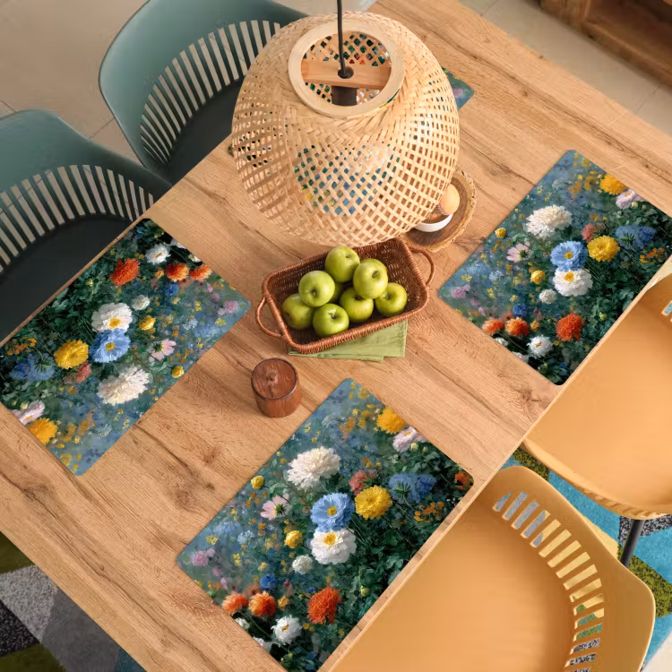 Set de table - Gros plan - champ - fleurs - coloré — 4