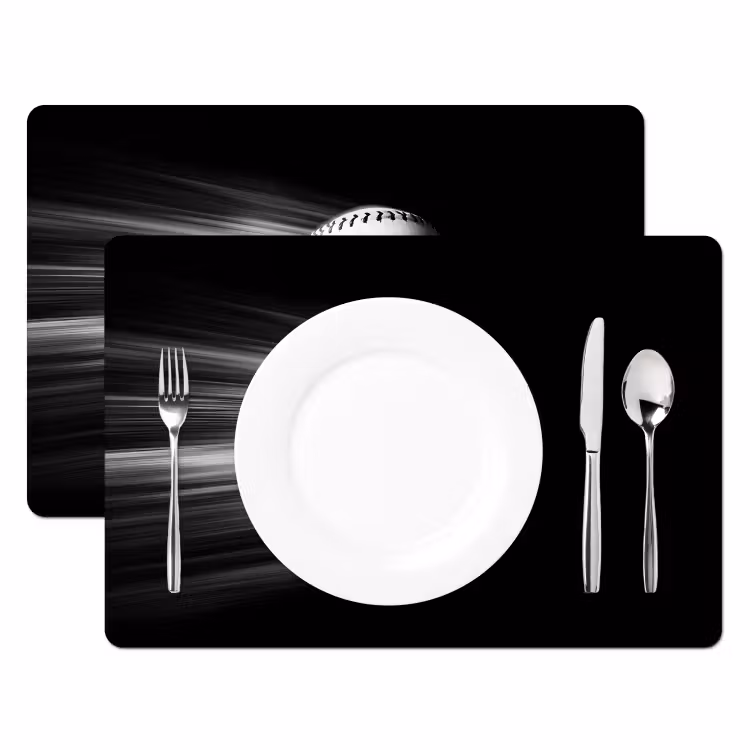 Set de table - Baseball - Blanc - Mouches — 2