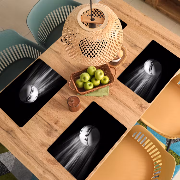 Set de table - Baseball - Blanc - Mouches — 4