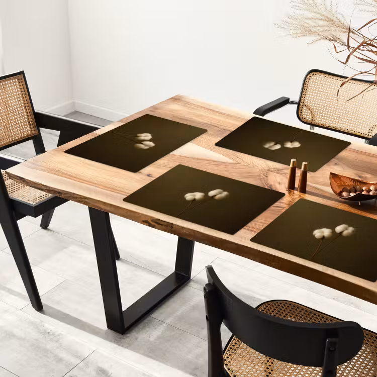 Set de table - Branches - Coton - Blanc - Sphères — 3