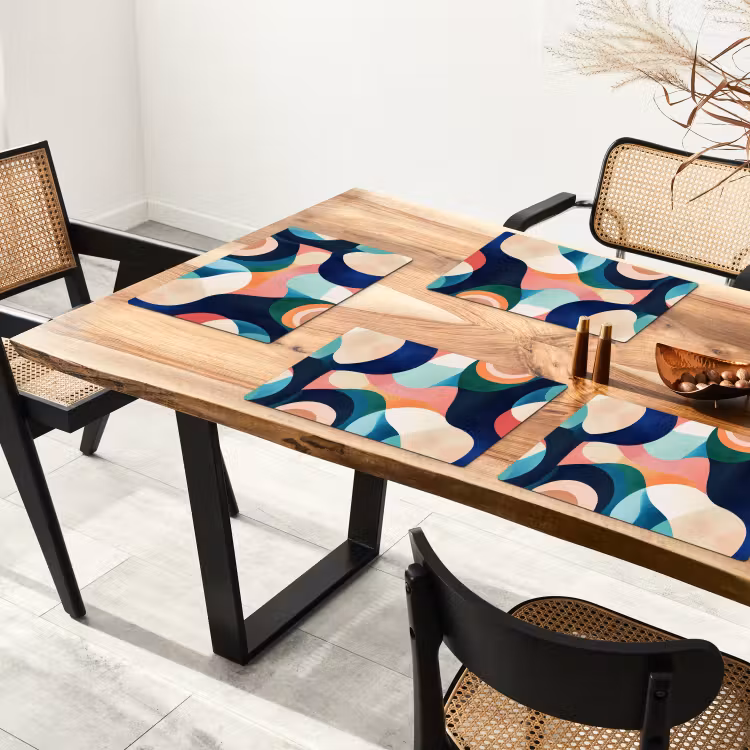Set de table - Abstrait - Bleu - Rose — 3