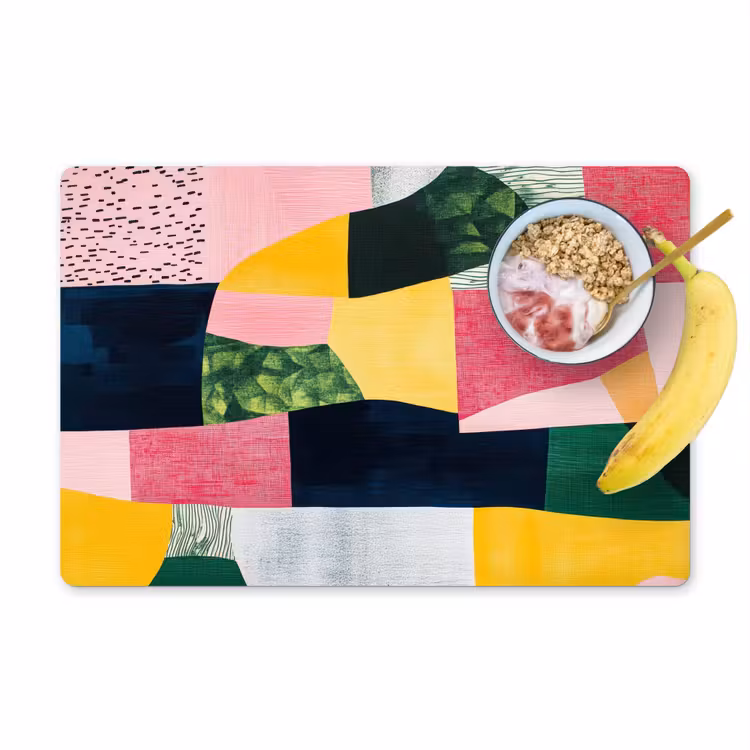 Set de table - Abstrait - Rose - Formes - Jaune — 1
