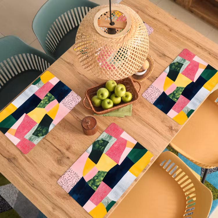 Set de table - Abstrait - Rose - Formes - Jaune — 4