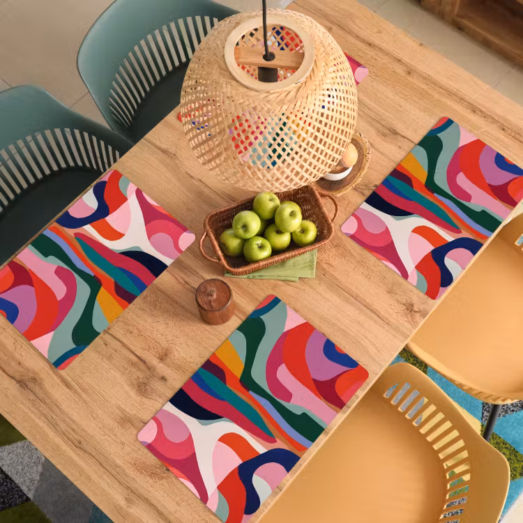 Set de table - Formes - Courbes - Colorées - Abstraites — 4